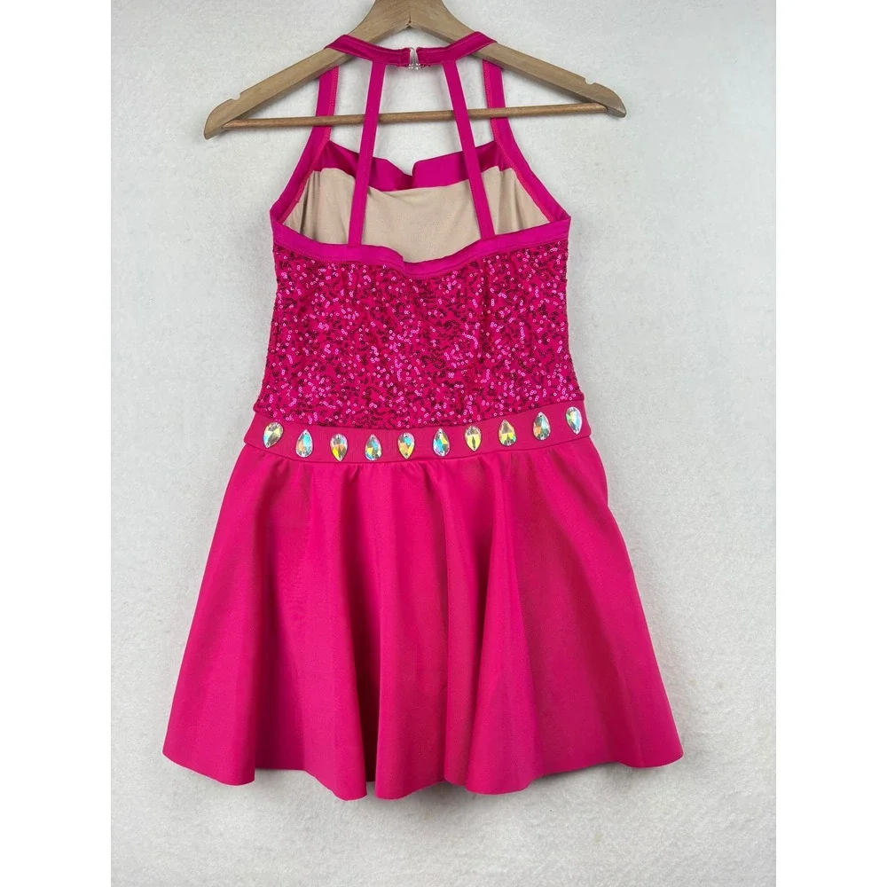 Weissman Dance Dress Girls XLC Sequin Rhinestone Performance‎ Costume